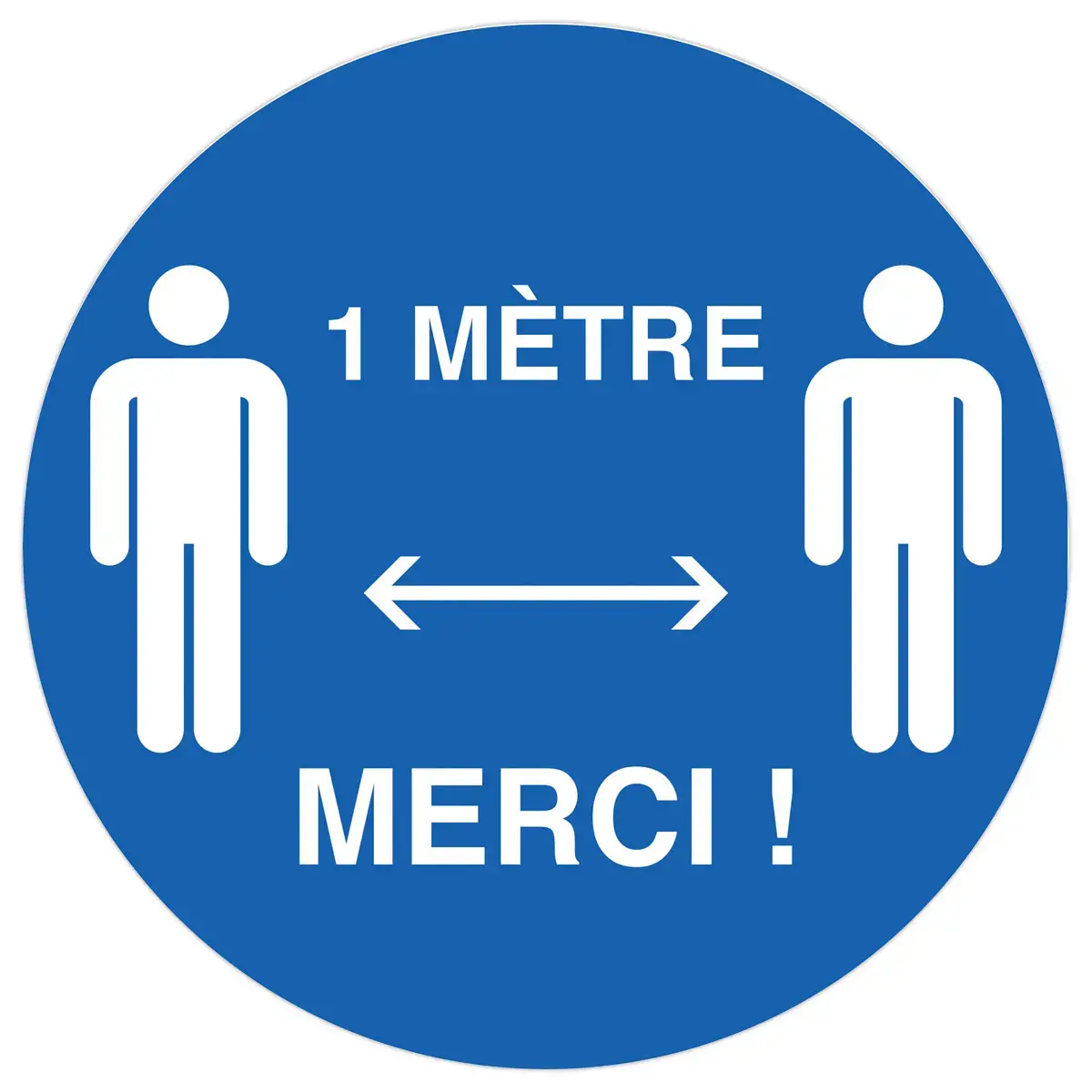 2 Adhésifs de prévention sol bleu, diamètre 35 cm