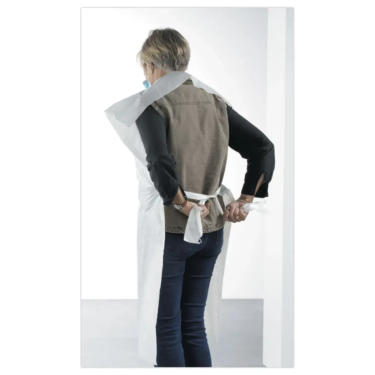 200 Tabliers de protection &agrave; usage unique - Ceinture pr&eacute;d&eacute;coup&eacute;e - Taille M 