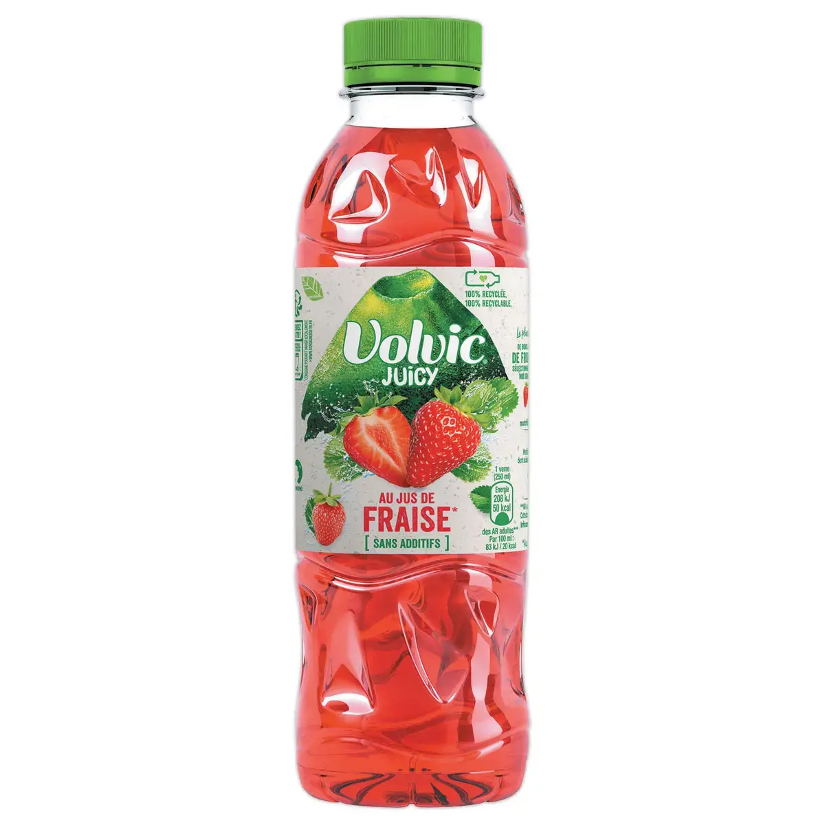 12 Bouteilles eau Juicy - Ar&ocirc;me Fraise - 50cl - VOLVIC 