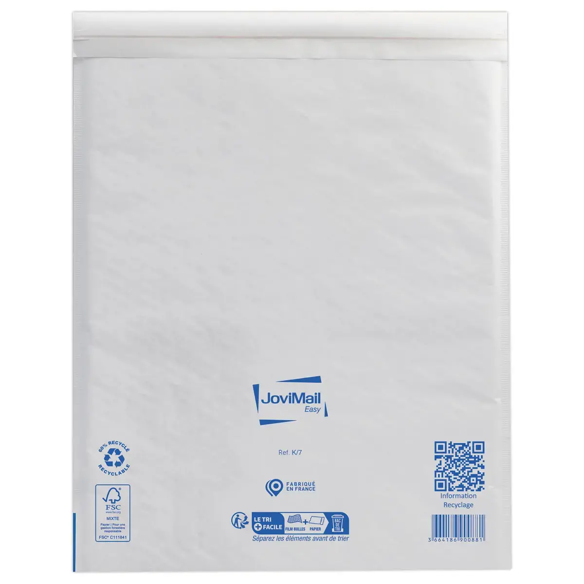 50 Pochettes matelass&eacute;es &agrave; bulles d'air blanches Sealed Air -  350 x 470 mm - JOVIMAIL 