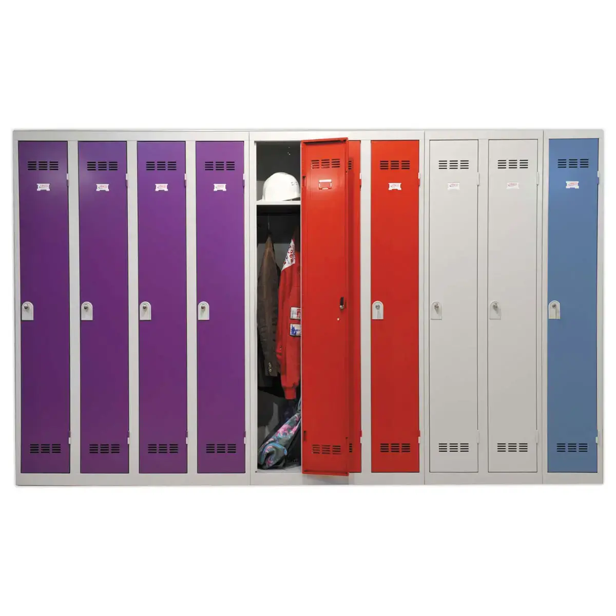 Vestiaire d'atelier 4 colonnes - Gris/bleu - VINCO INDUSTRIES 