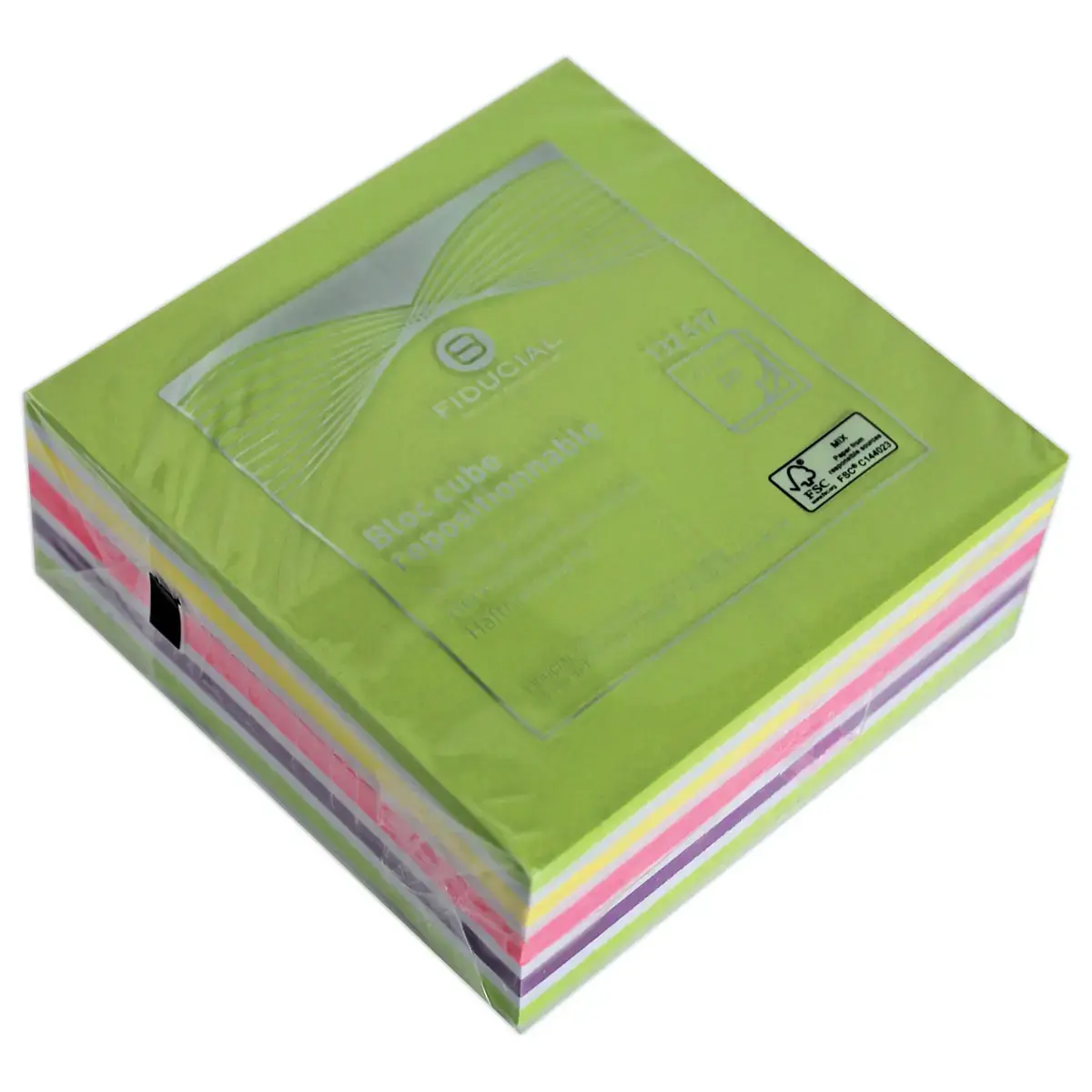 Bloc cube 320 feuilles - 76x76mm - Couleurs vives - FIDUCIAL OFFICE SOLUTIONS