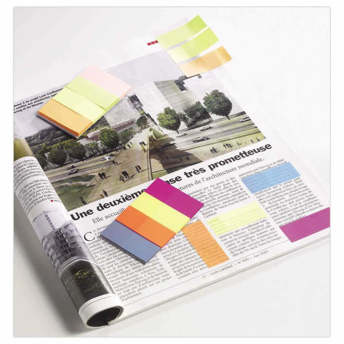 Marque-pages papier 2 x 5 cm - 4 couleurs vives - FIDUCIAL 
