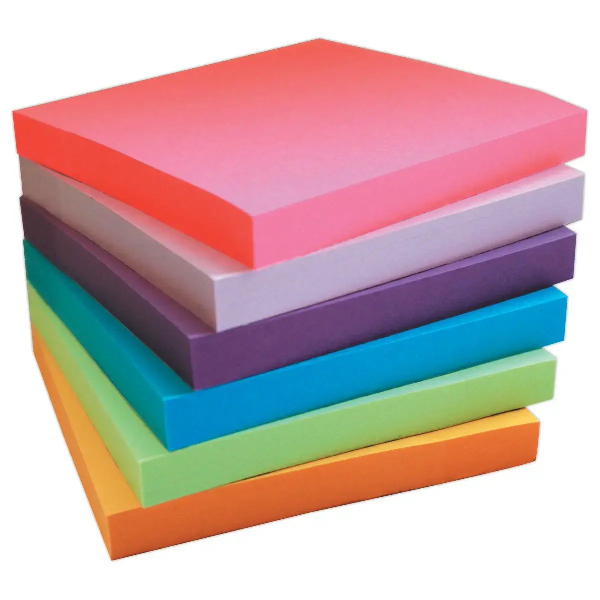 6 Blocs notes repositionnables - 7,6 x 7,6 cm - Couleurs vives assorties - FIDUCIAL