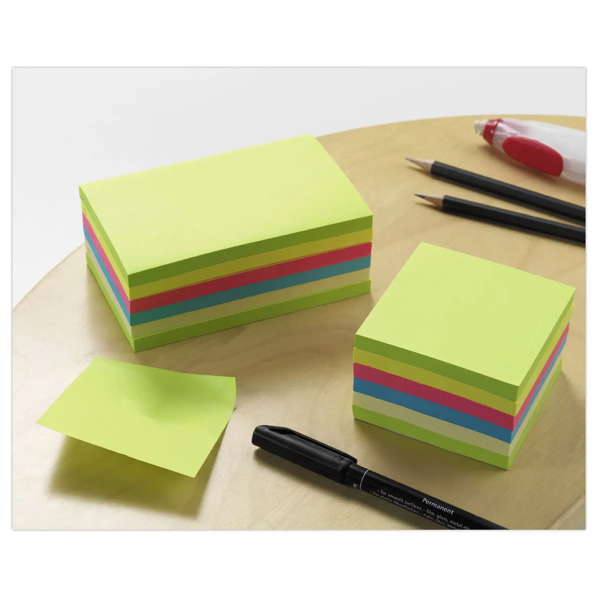 6 Blocs notes repositionnables super adh&eacute;sives - 7,6 x 7,6 cm - FIDUCIAL OFFICE SOLUTIONS 