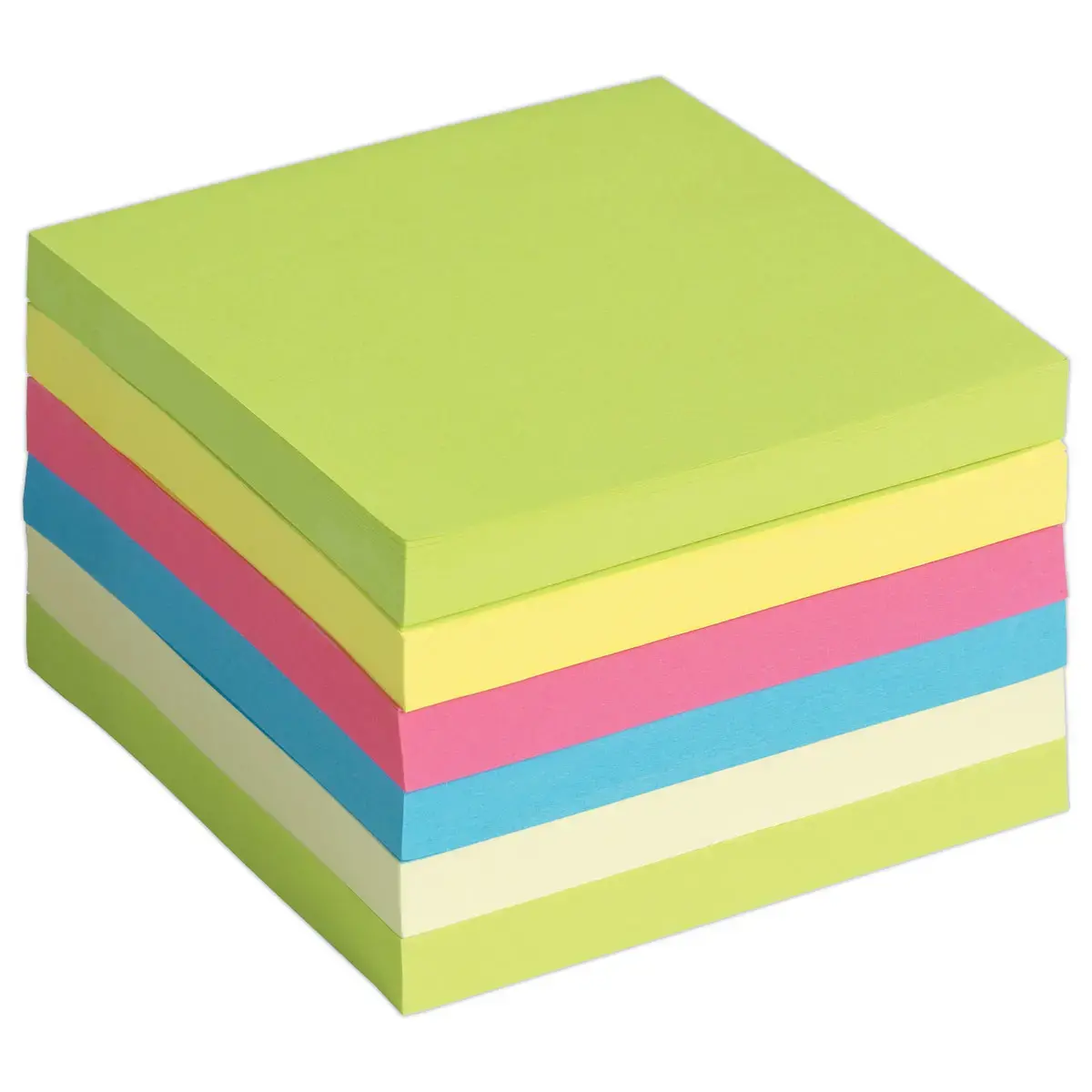 6 Blocs notes repositionnables super adh&eacute;sives - 7,6 x 7,6 cm - FIDUCIAL OFFICE SOLUTIONS 