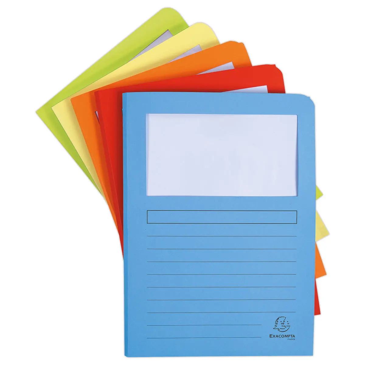 50 Chemises fenêtre et soufflet - A4 - 160g - Coloris assortis