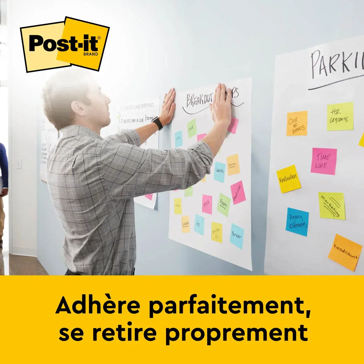 3 Paperboards Meeting Charts adhésifs unis (2 + 1 offert) - Post-It