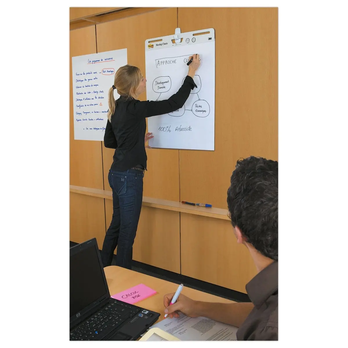 3 Paperboards Meeting Charts adhésifs unis (2 + 1 offert) - Post-It
