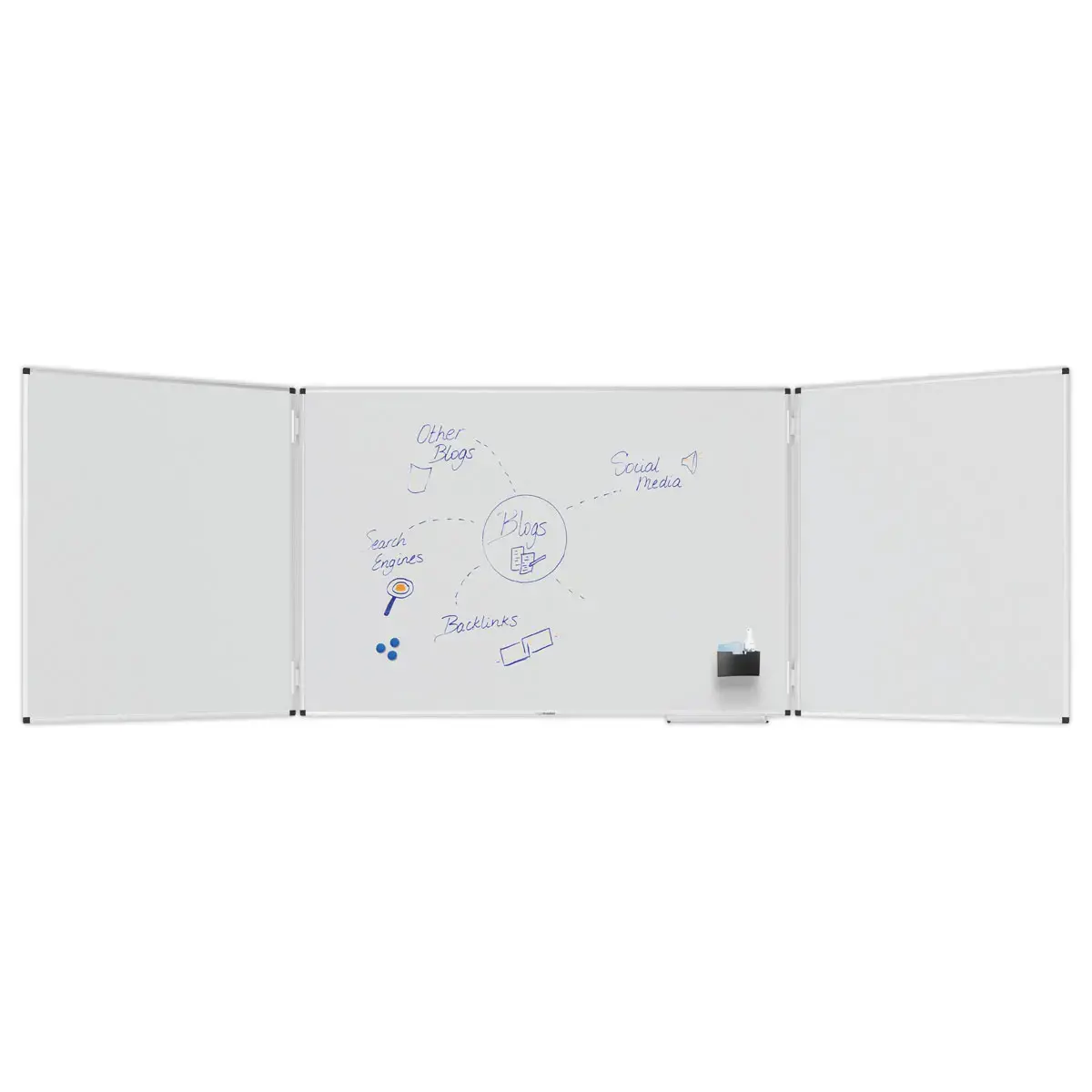 Tableau blanc magn&eacute;tique - Triptyque - LEGAMASTER 