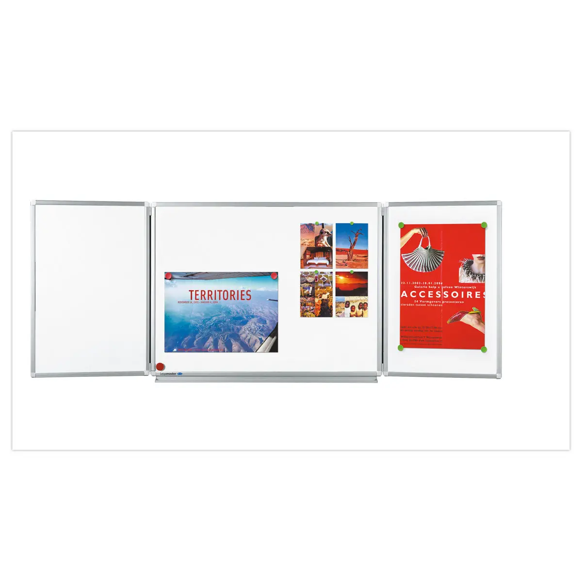 Tableau blanc triptyque UNITE PLUS - Surface émaillée - 100 x 200 cm - Legamaster