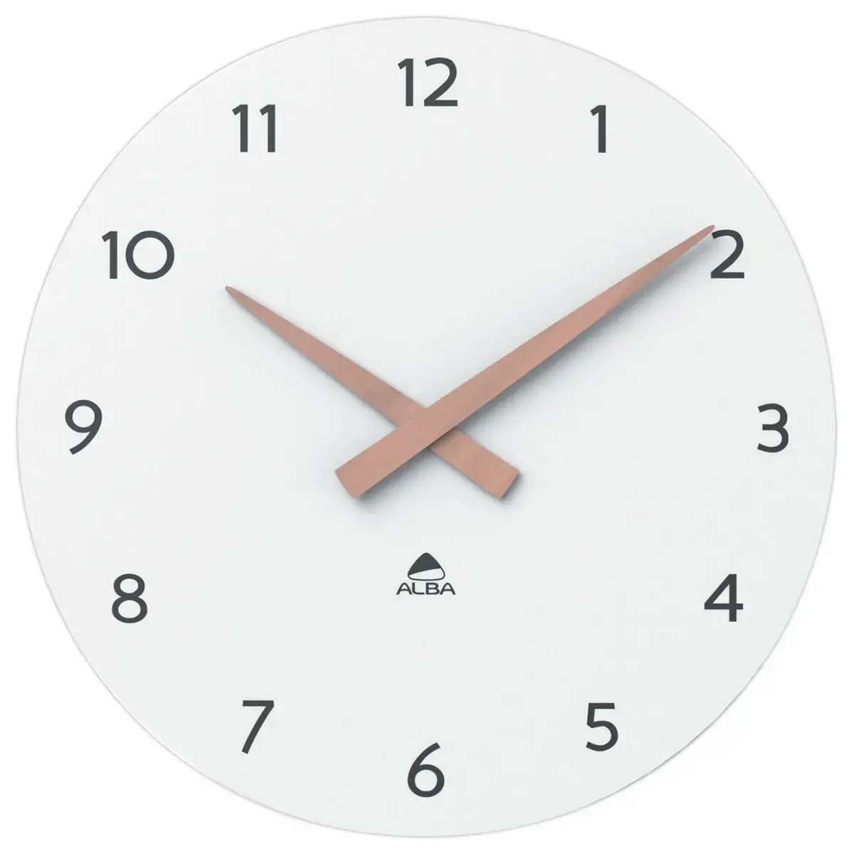 Horloge murale milena blanche 30 cm cadran bois - ALBA
