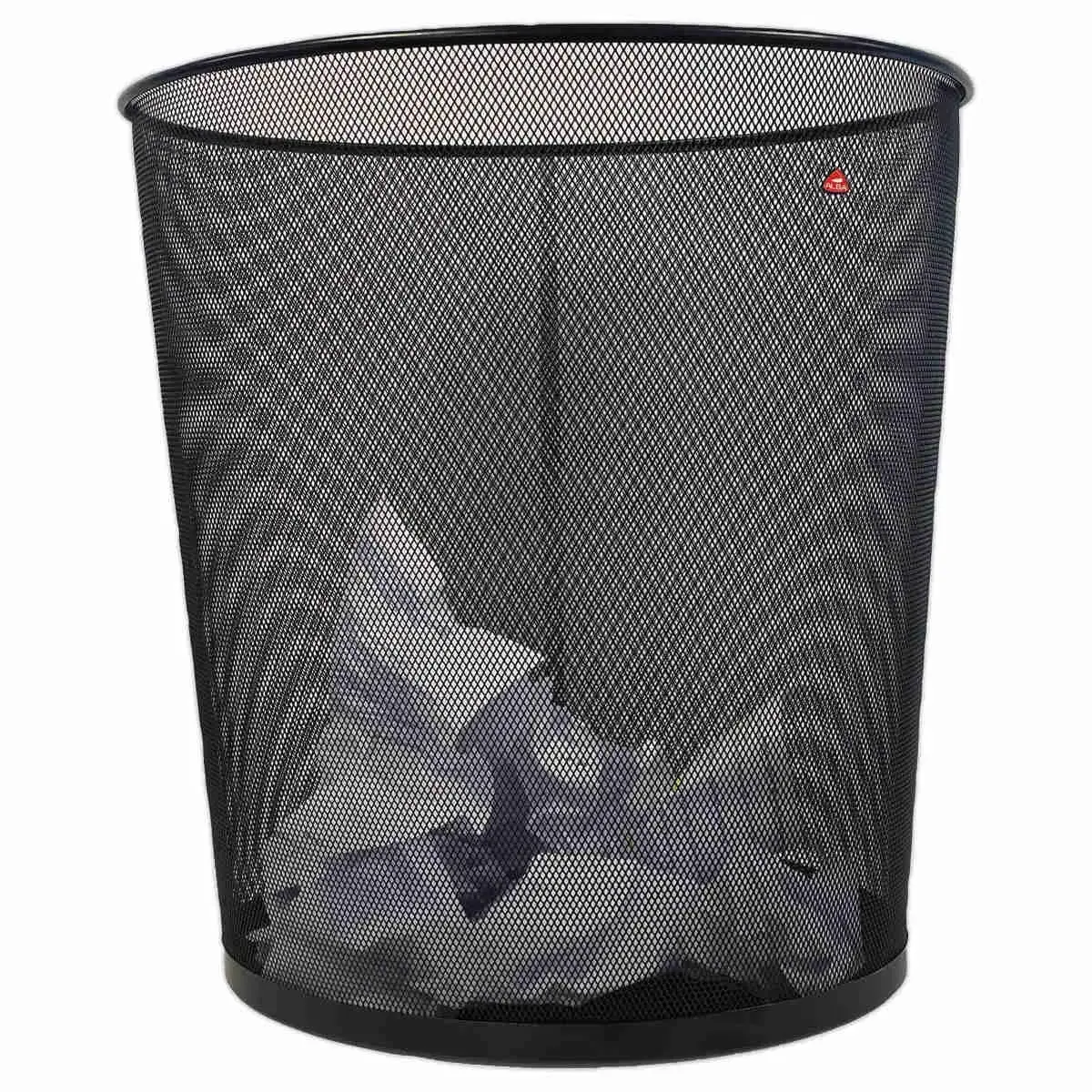 Corbeille à papier Mesh - 40L - Métal noir - ALBA