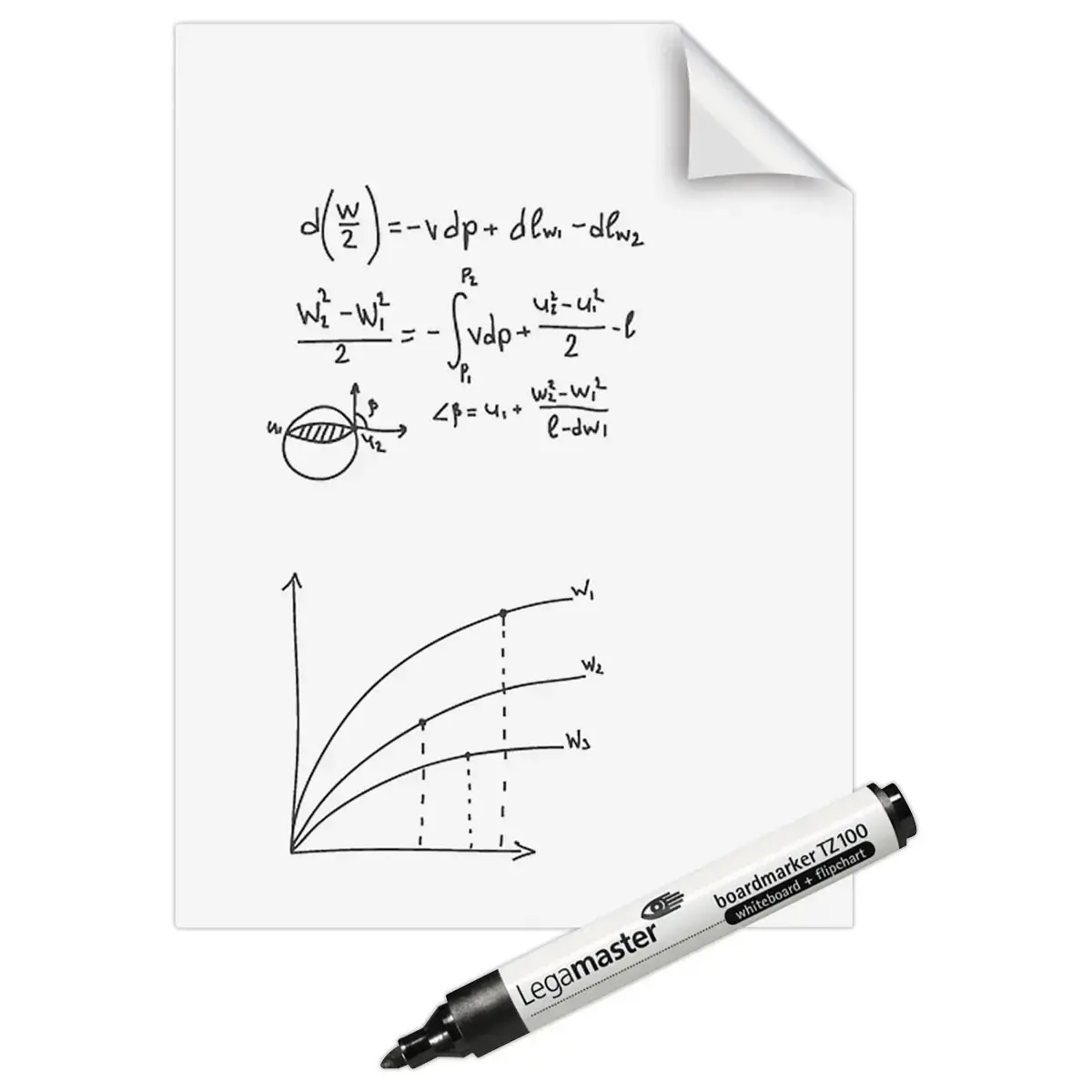 Rouleau 15 feuilles &eacute;lectrostatiques Magic Chart - Version tableau blanc - 90 x 120 cm - LEGAMASTER 