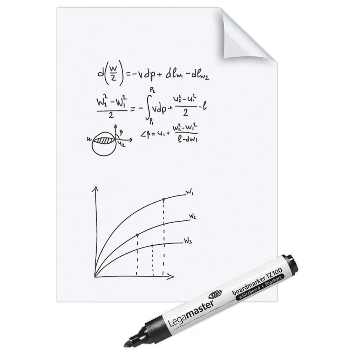 Rouleau 15 feuilles &eacute;lectrostatiques Magic Chart - Version tableau blanc - 90 x 120 cm - LEGAMASTER 
