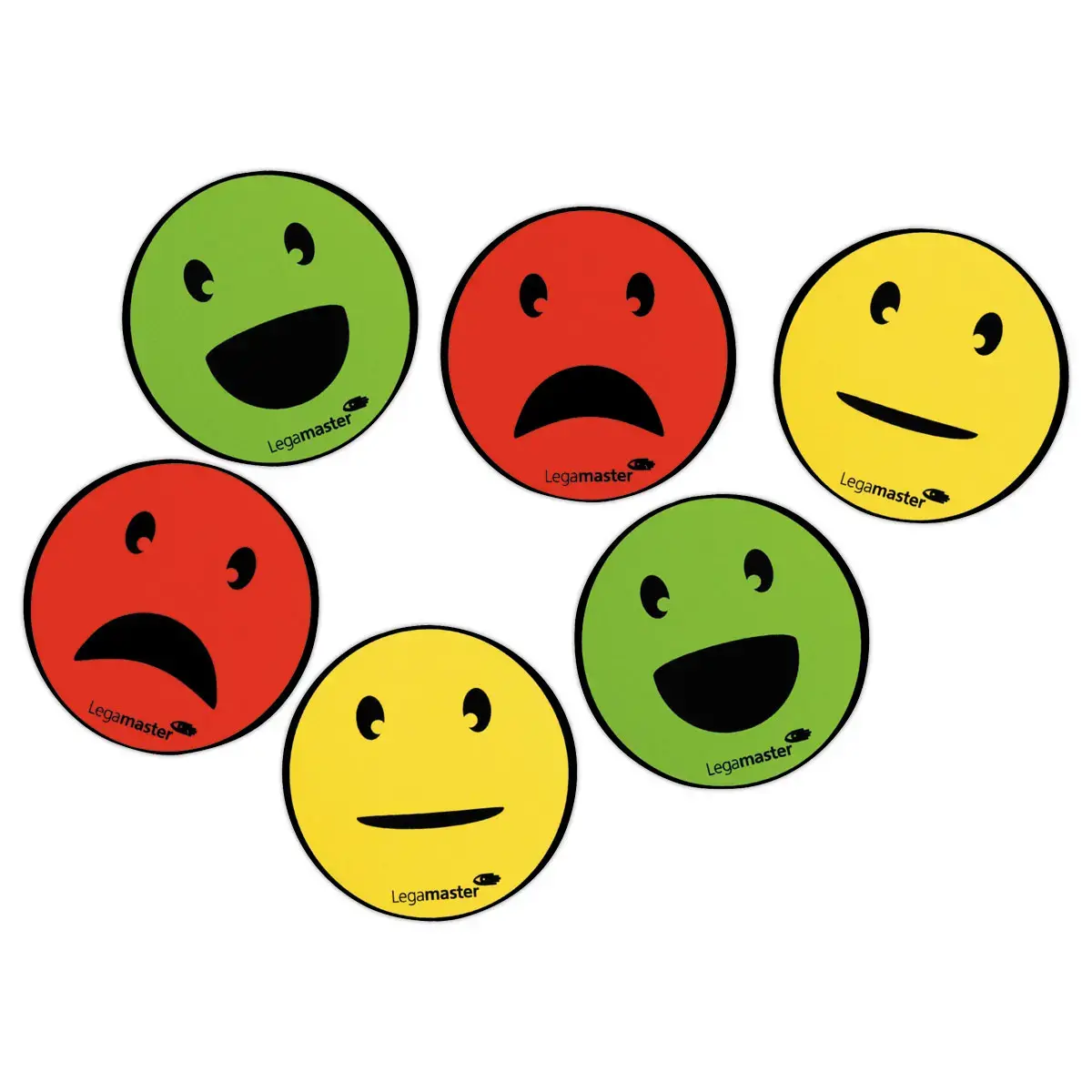 6 Emoticônes magnétiques - Diamètre 5 cm - Coloris assortis - Legamaster