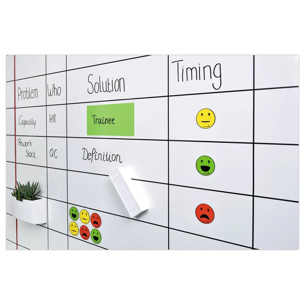 6 Emoticônes magnétiques - Diamètre 5 cm - Coloris assortis - Legamaster