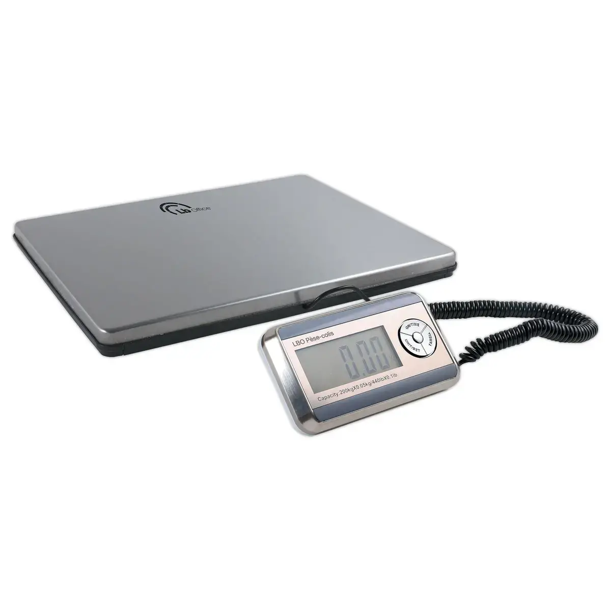 Pèse-colis électronique 200kg/50g écran LCD plateau XL en inox