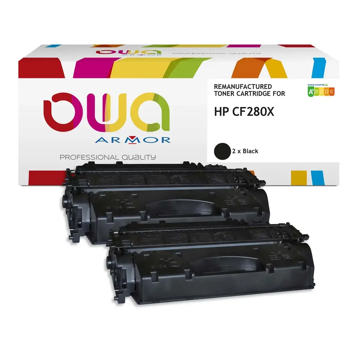 2 Toners éq. HP CF280X - Haute capacité - Noir - OWA
