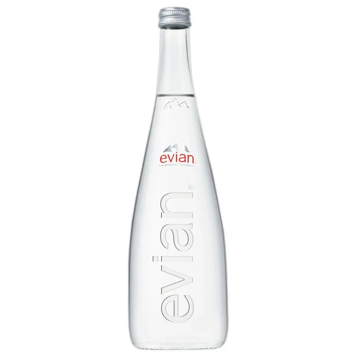 12 Bouteilles d'eau en verre - 75 cl - Evian 