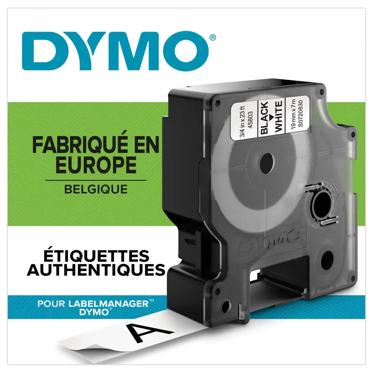 10 Rubans pour titreuse DYMO D1 19mm - blanc impression noire