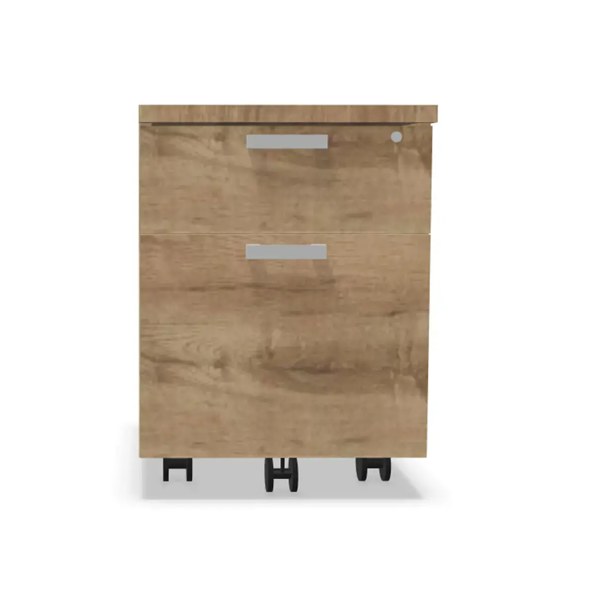 Caisson mobile mélamine 2 tiroirs 1 plumier Chêne veiné
