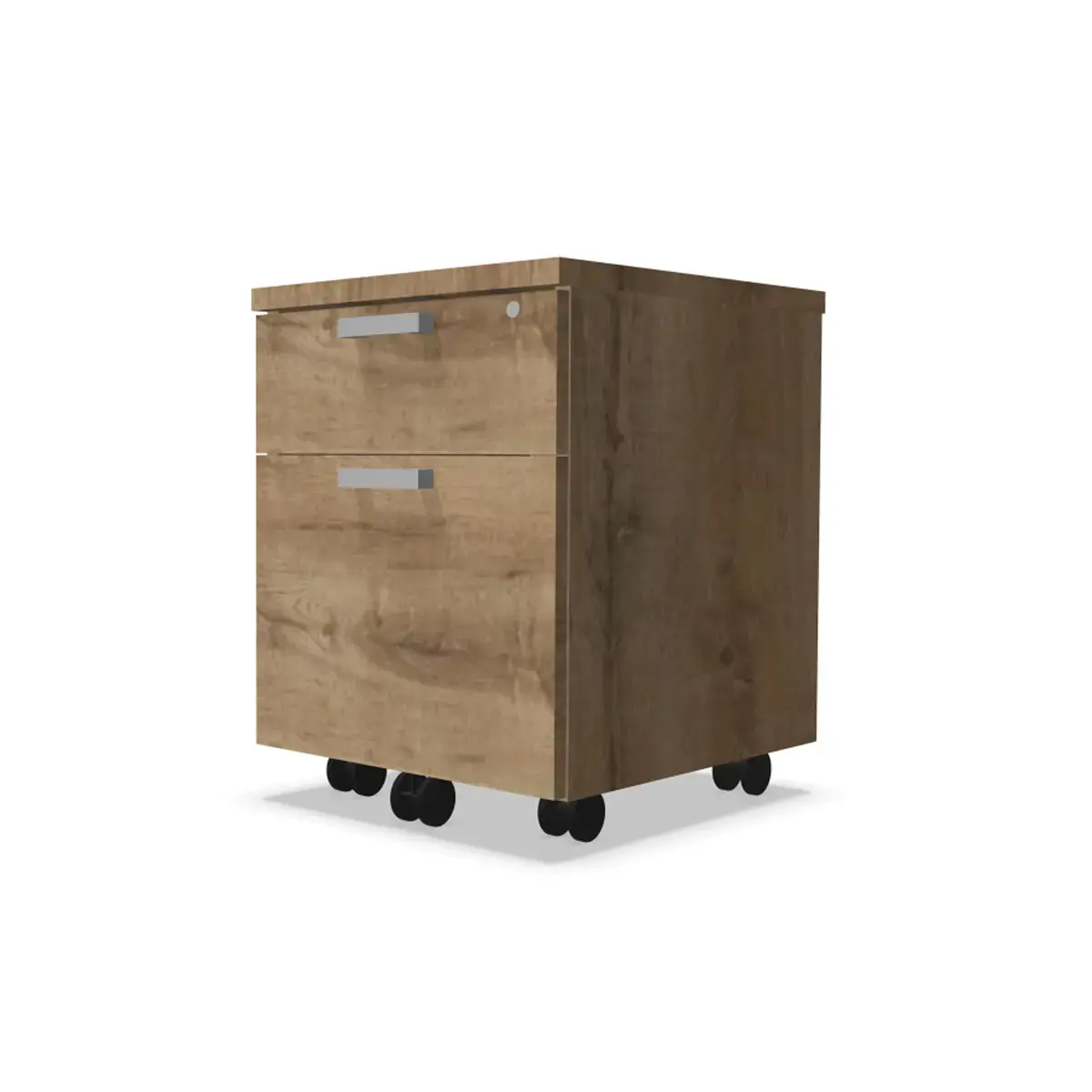Caisson mobile mélamine 2 tiroirs 1 plumier Chêne veiné