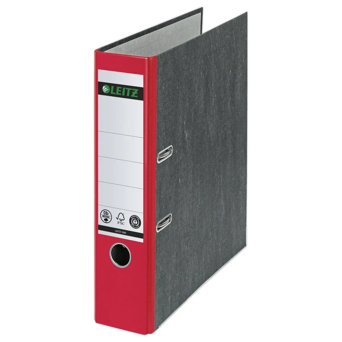 Classeurs à levier carton marbré - Dos 8 cm - rouge - LEITZ