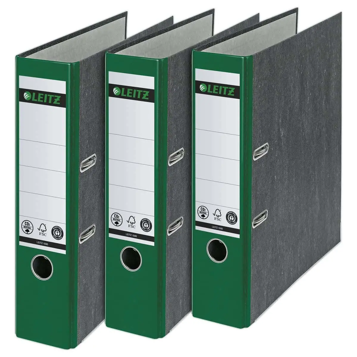Classeurs à levier carton marbré - Dos 8 cm - vert - LEITZ