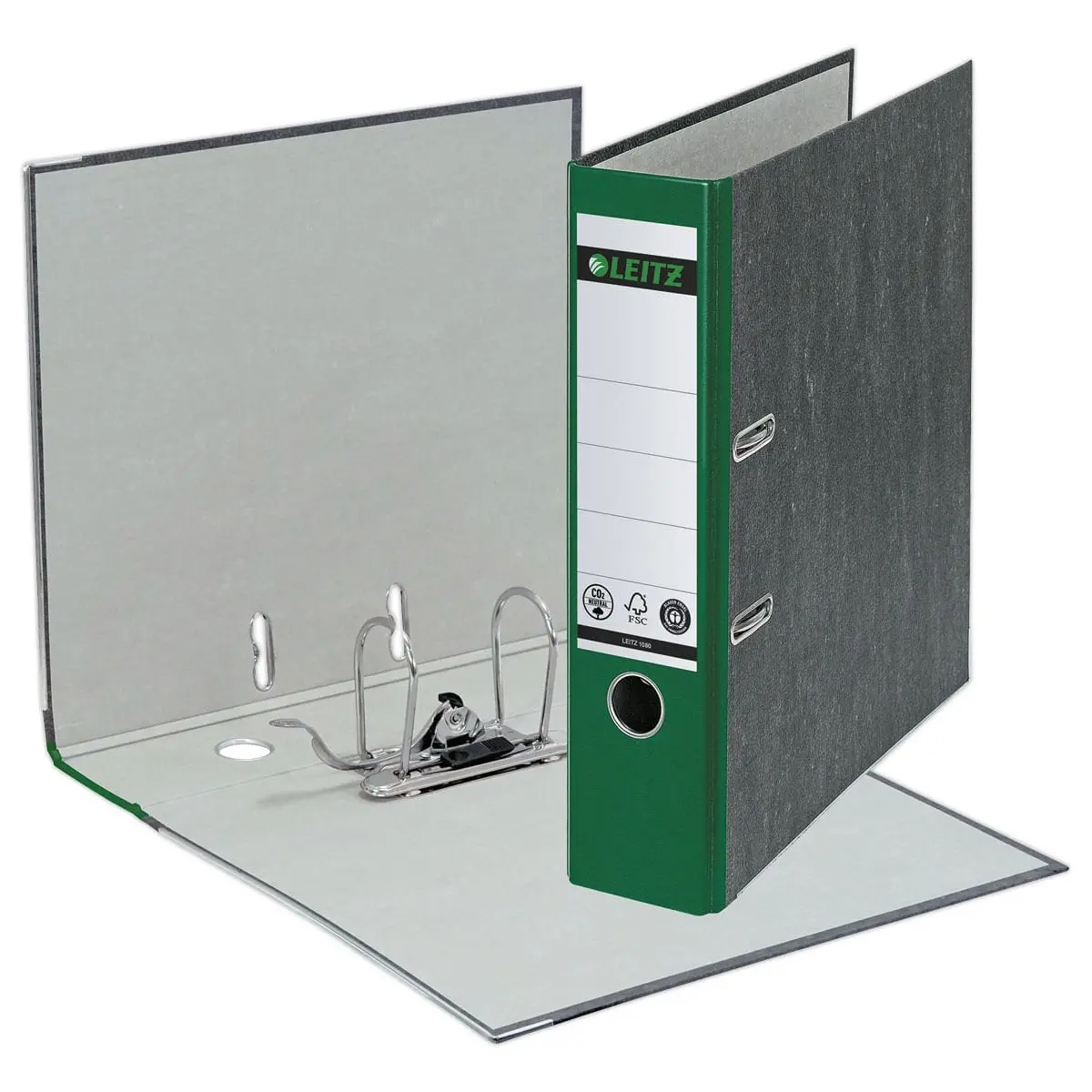 Classeurs à levier carton marbré - Dos 8 cm - vert - LEITZ