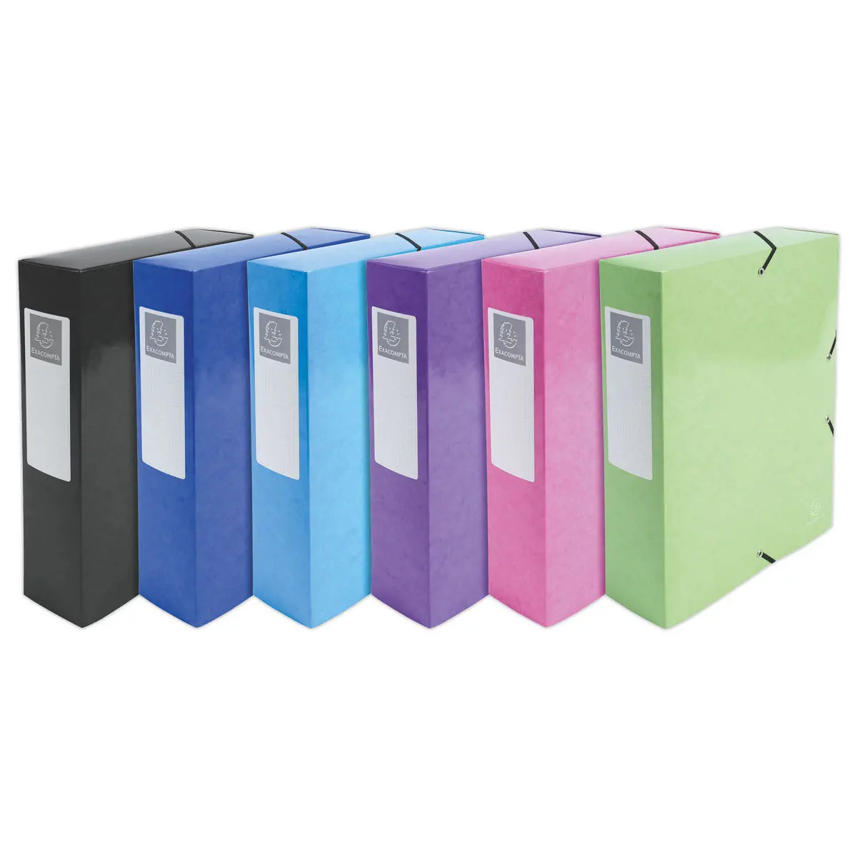 6 Bo&icirc;tes de classement Iderama  - Dos 8 cm assortis - EXACOMPTA 