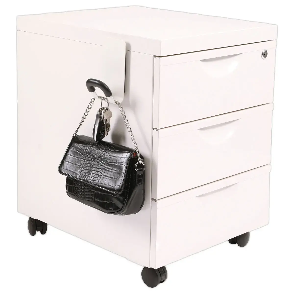 Patère magnétique metallique blanc