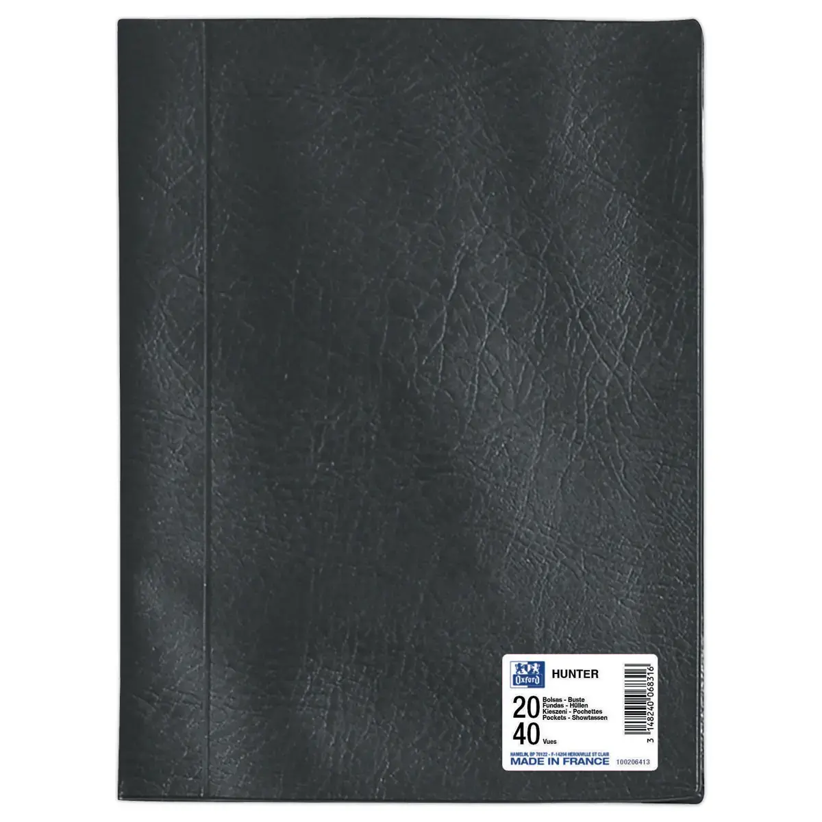 Prot&egrave;ge-documents - Hunter -  20 pochettes - noir - OXFORD 
