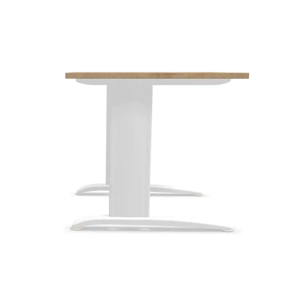 Table 80 x 80 chêne veiné - pieds blanc Fiducial