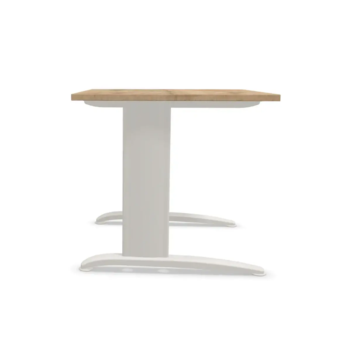 Table 80 x 80 chêne veiné - pieds aluminium Fiducial