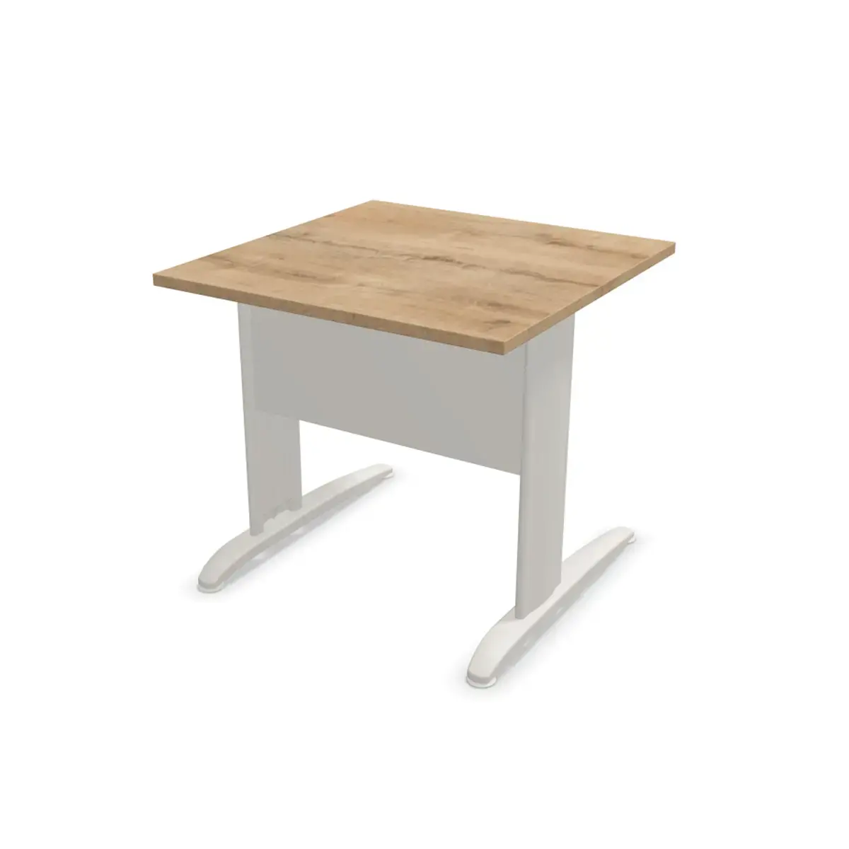 Table 80 x 80 chêne veiné - pieds aluminium Fiducial