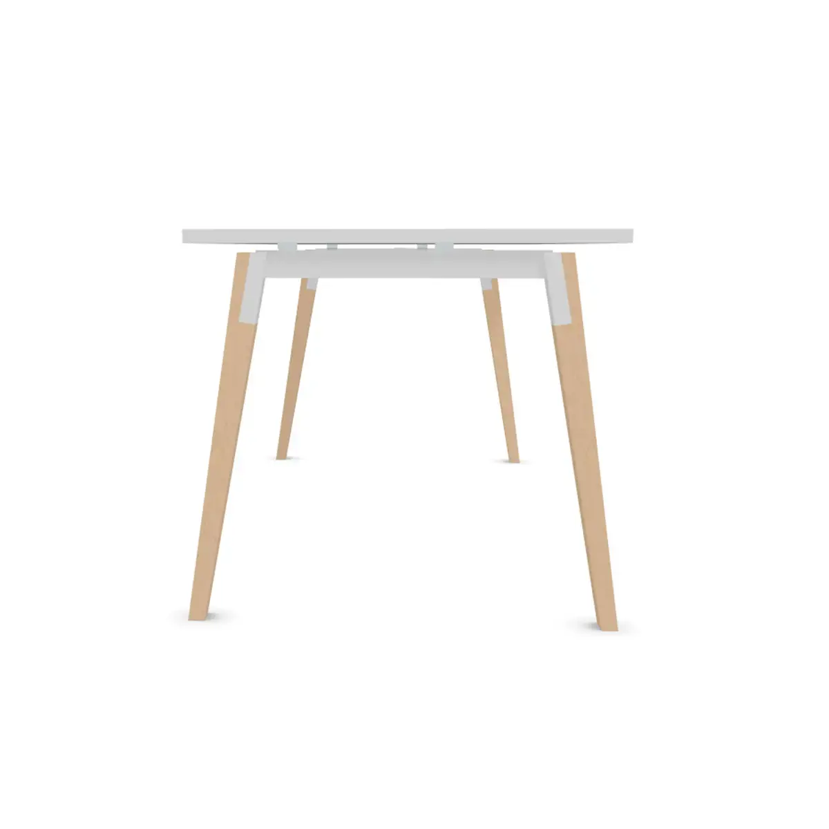 Table de réunion 200 x 120 cm blanc / hêtre