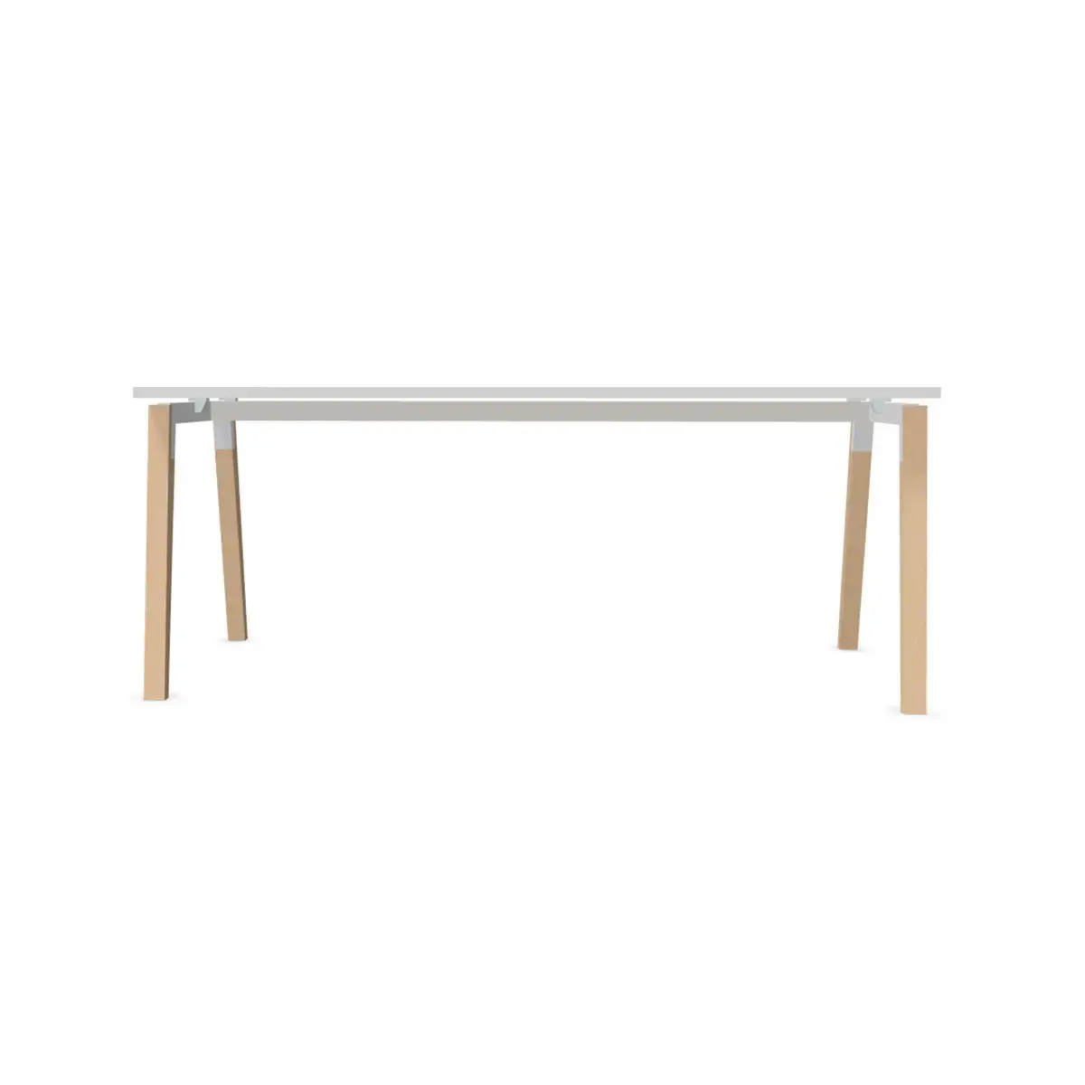 Table de réunion 200 x 120 cm blanc / hêtre