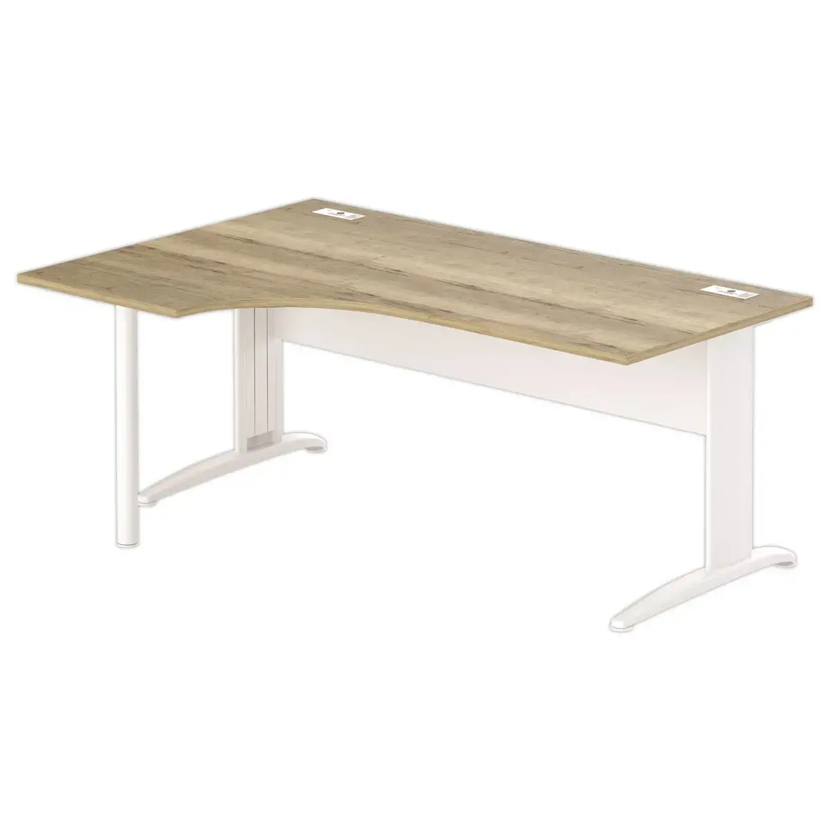 Bureau BUENOS AIRES compact retour &agrave; gauche180 x 80 ch&ecirc;ne vein&eacute;/blanc 