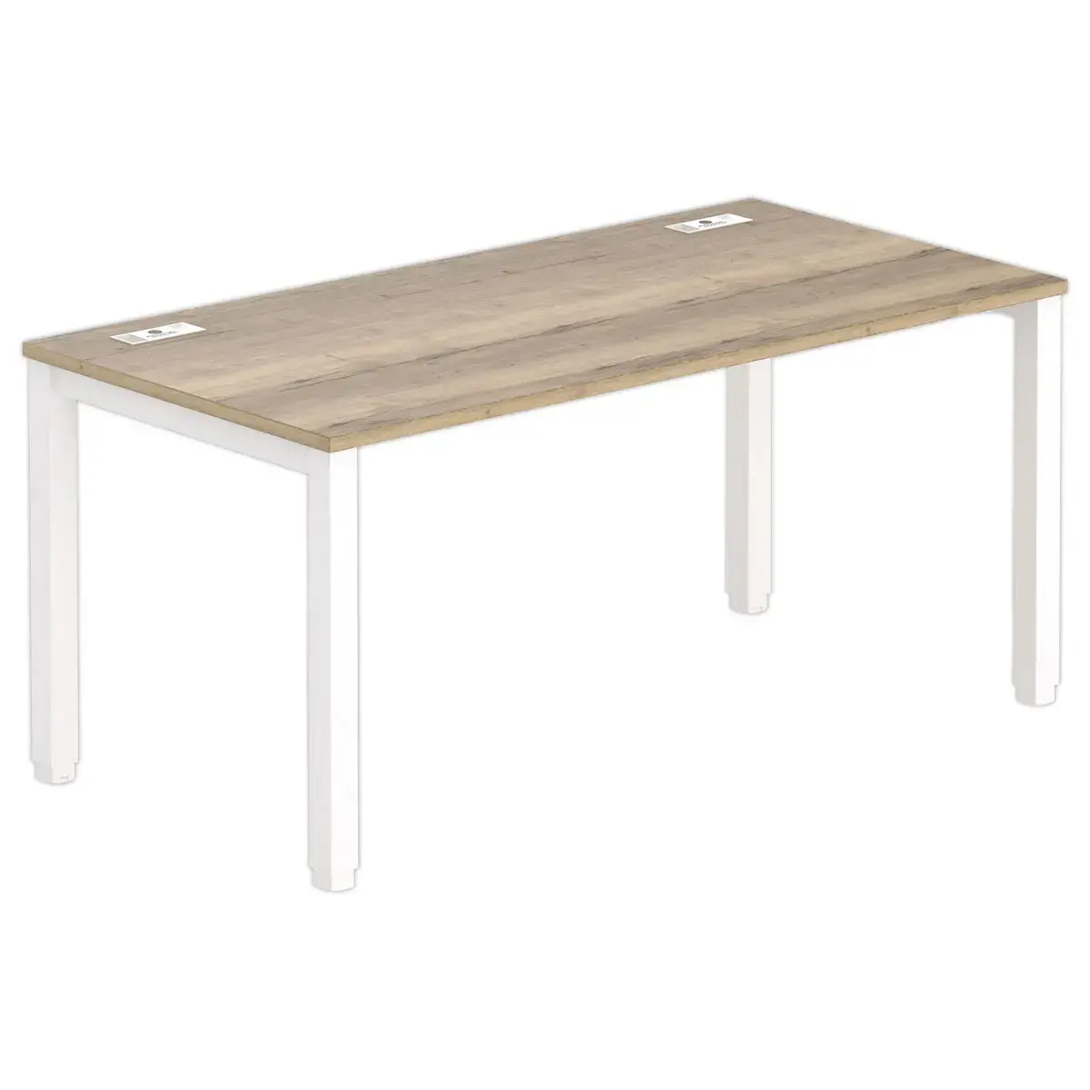 Bureau 160 x 80 chêne veiné - pieds blancs