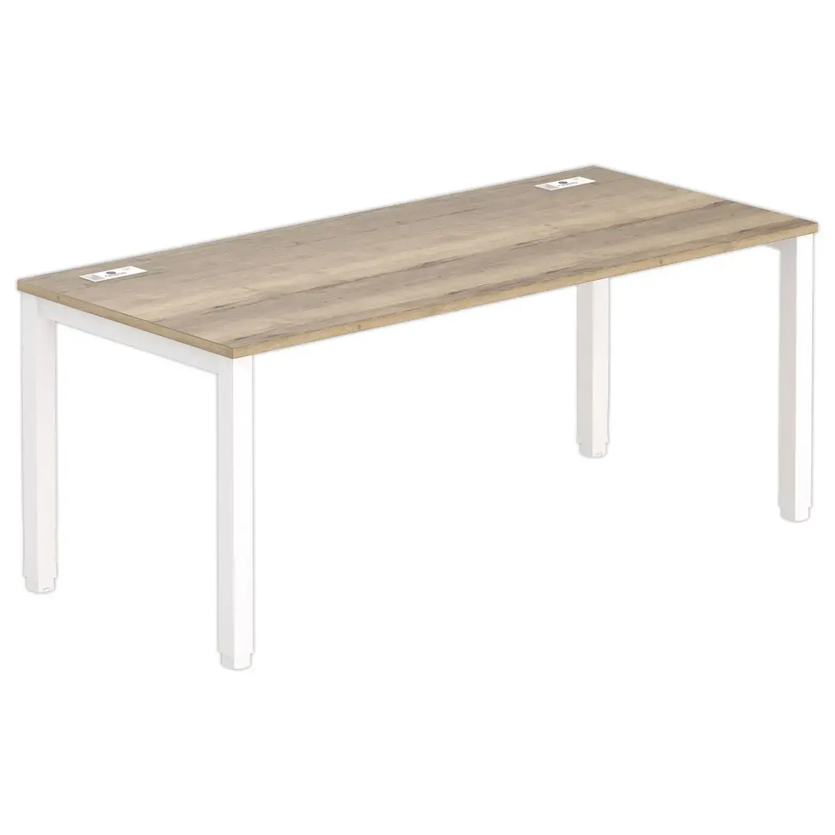 Bureau 180 x 80 ch&ecirc;ne vein&eacute; - pieds  blancs 