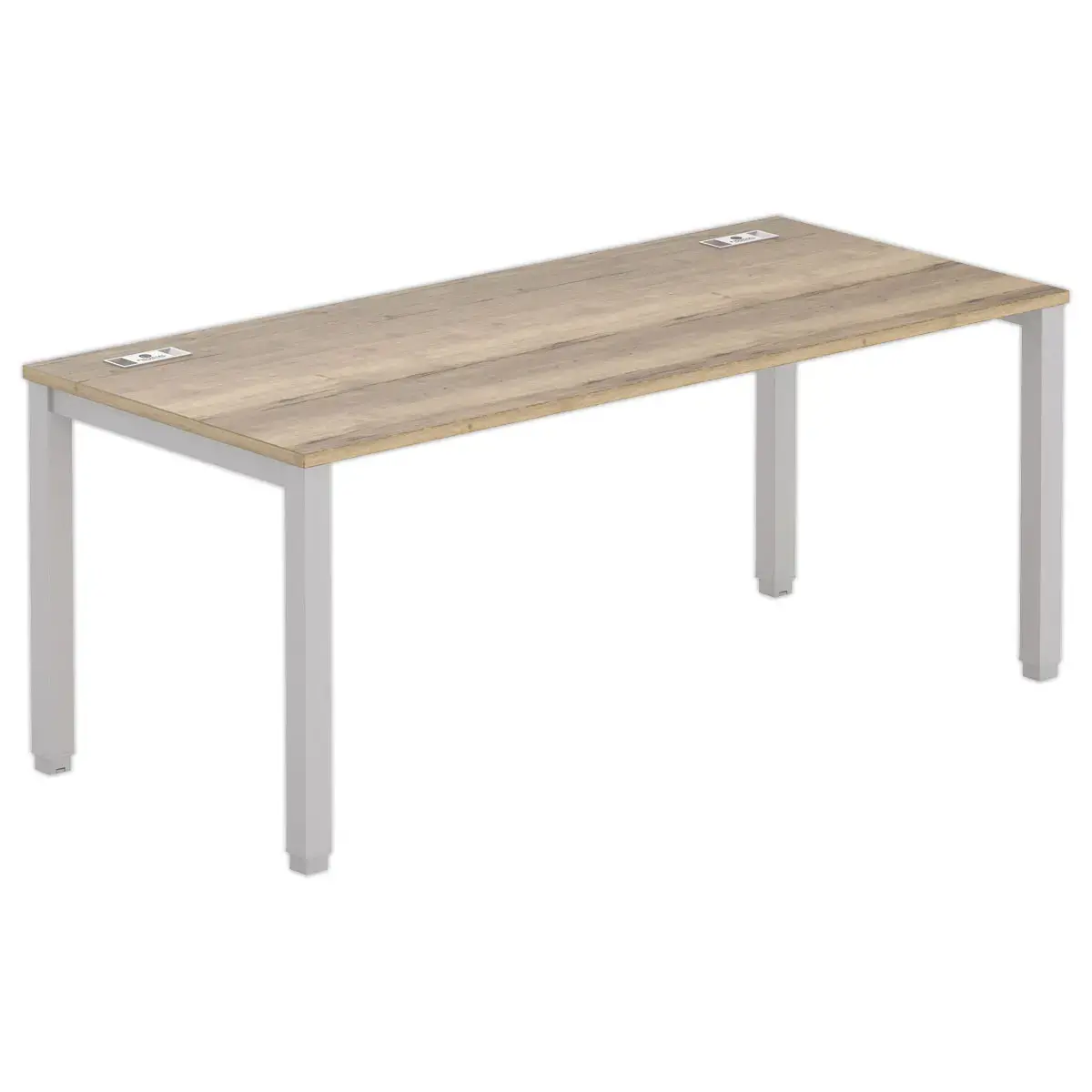 Bureau 180 x 80 chêne veiné - pieds aluminium