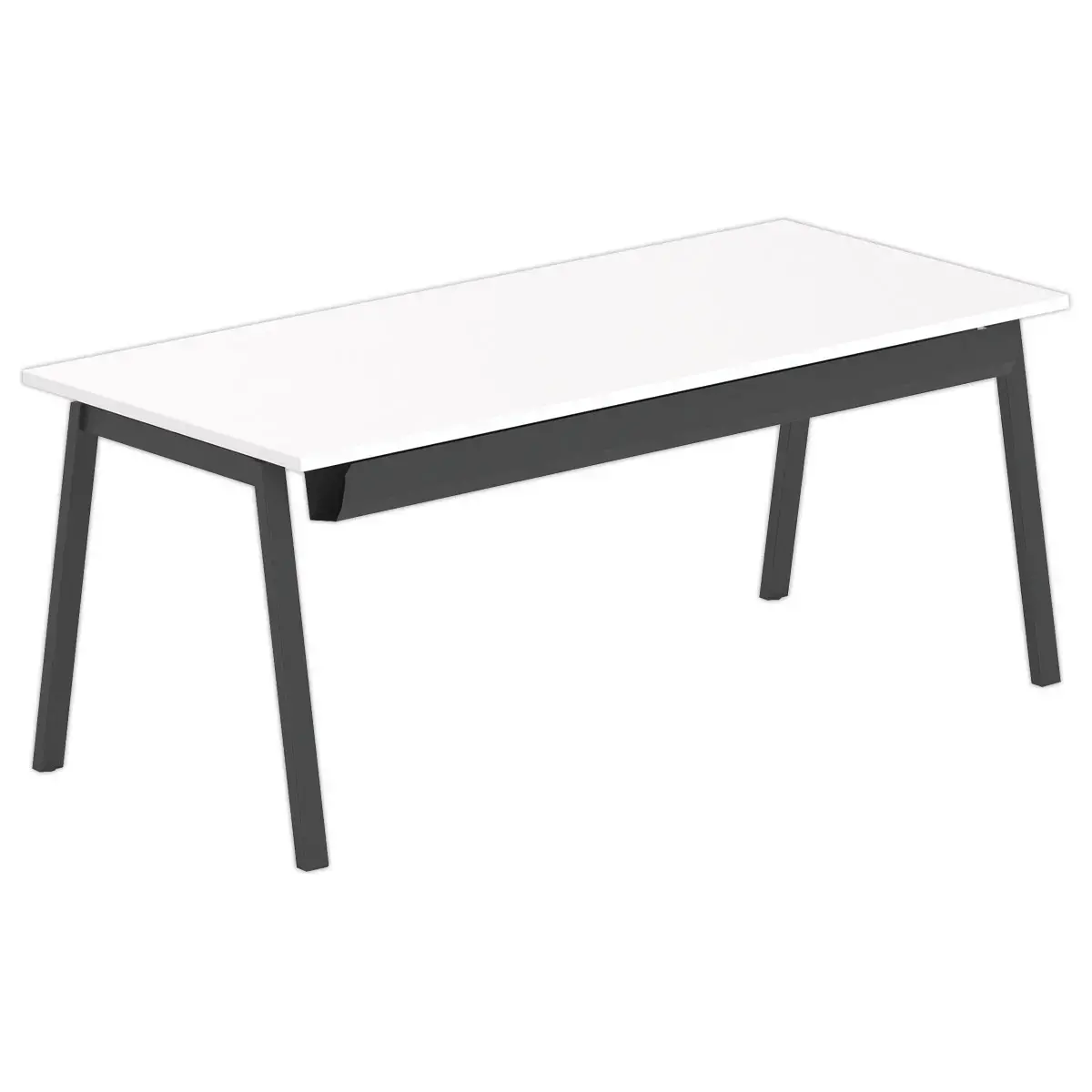 Bureau rectangulaire 180x80 Blanc / piét. anthracite BANGKOK