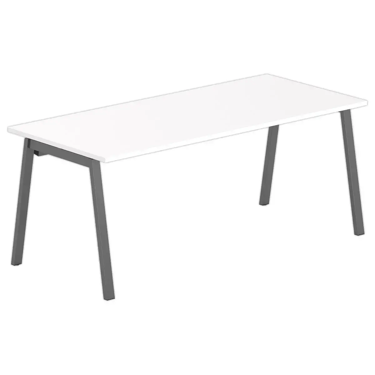 Bureau rectangulaire 180x80 Blanc / piét. anthracite BANGKOK