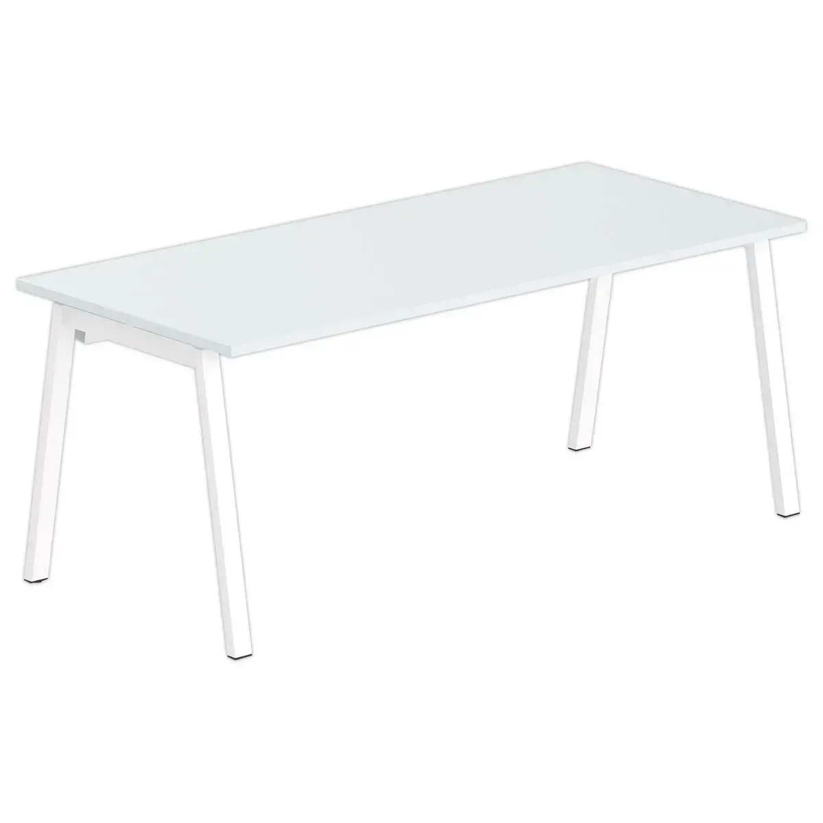 Bureau rectangulaire 180x80 Blanc / pi&eacute;t. Blanc BANGKOK 