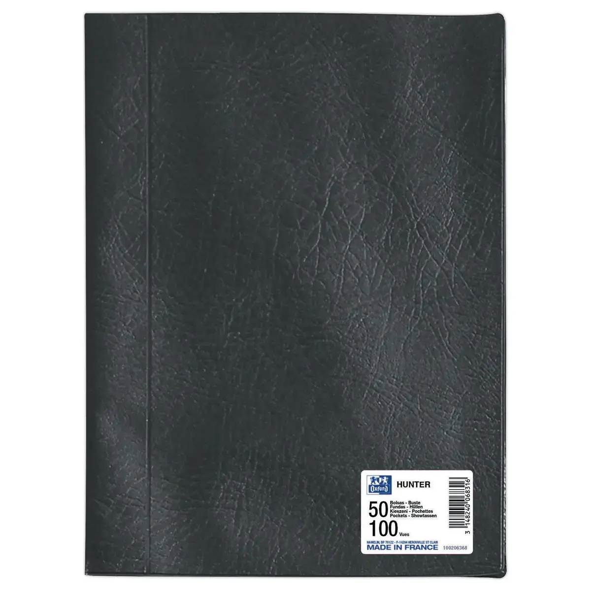 Prot&egrave;ge-documents - Hunter - 50 pochettes - noir - OXFORD 