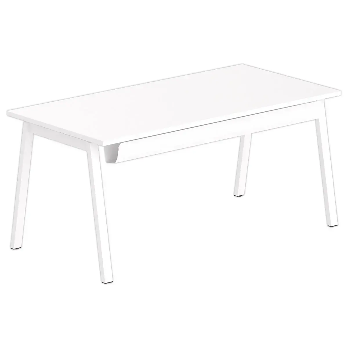 Bureau rectangulaire 160x80 Blanc/ pi&eacute;t. Blanc BANGKOK 