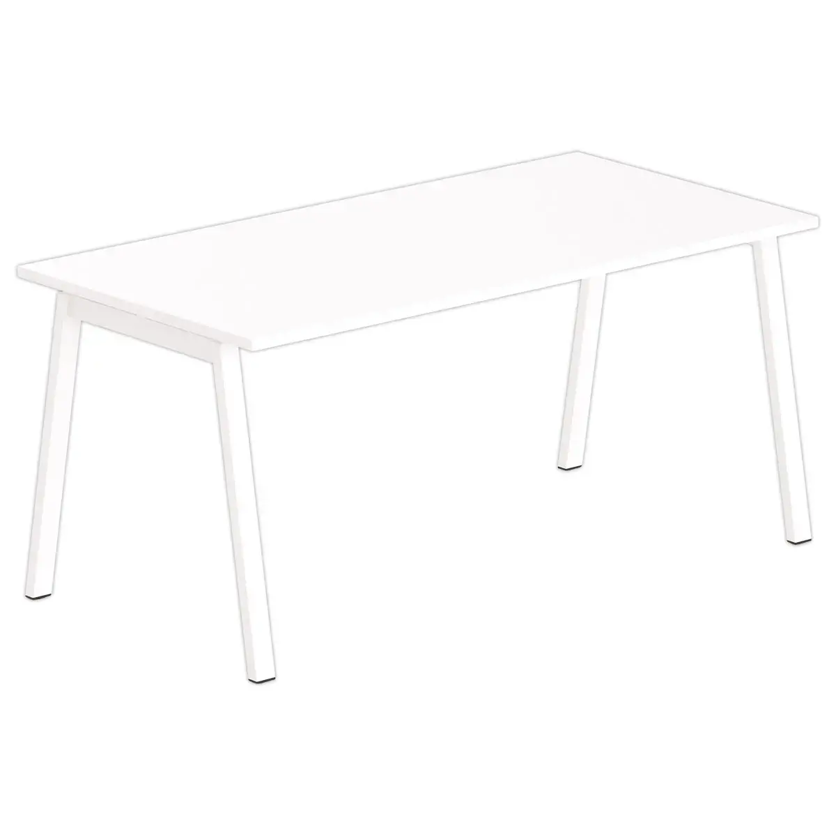 Bureau rectangulaire 160x80 Blanc/ pi&eacute;t. Blanc BANGKOK 