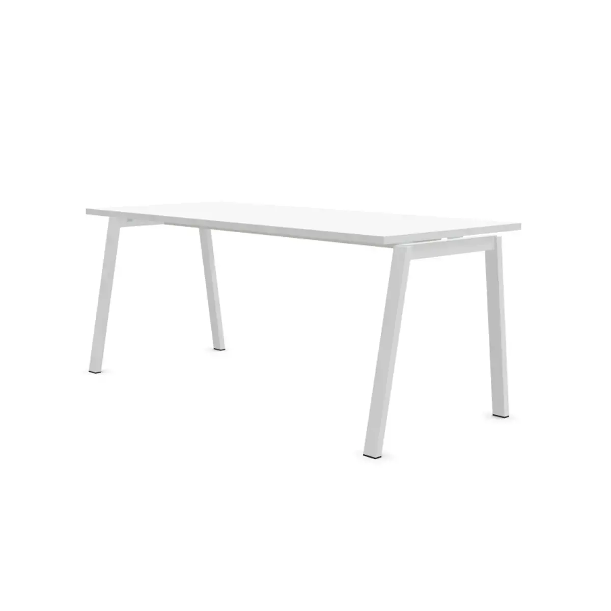 Bureau rectangulaire 160x80 Blanc/ pi&eacute;t. Blanc BANGKOK 