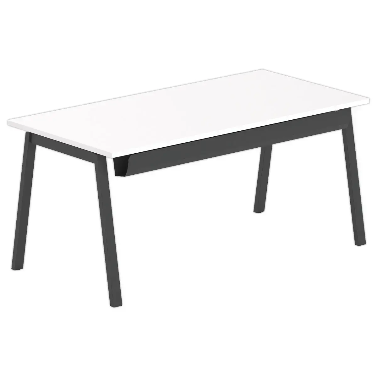 Bureau rectangulaire 160x80 Blanc/ pi&eacute;t. Anthracite BANGKOK 